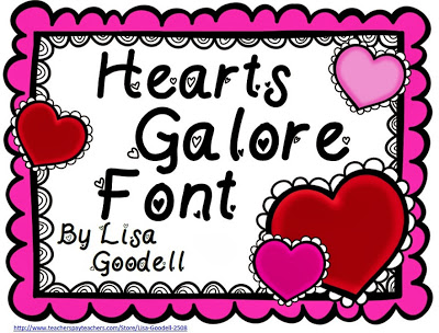 Font with hearts in every letter