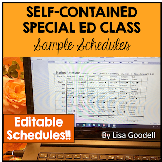 Special Ed class sample schedules