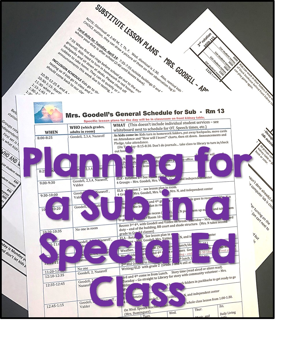 Plan For A Substitute Teacher Lisa Goodell   Subcover 