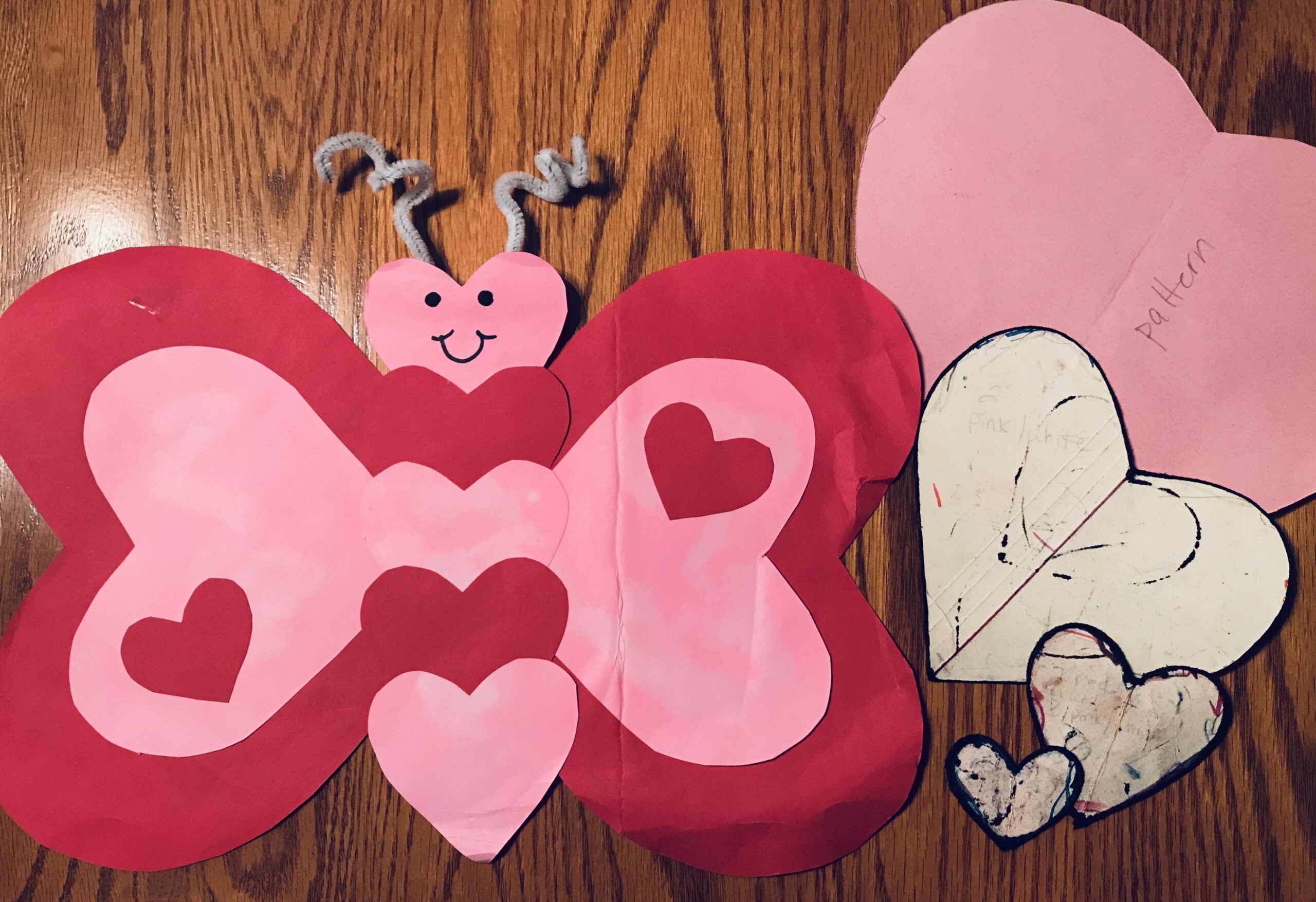 Easy Valentine Butterfly made from hearts.