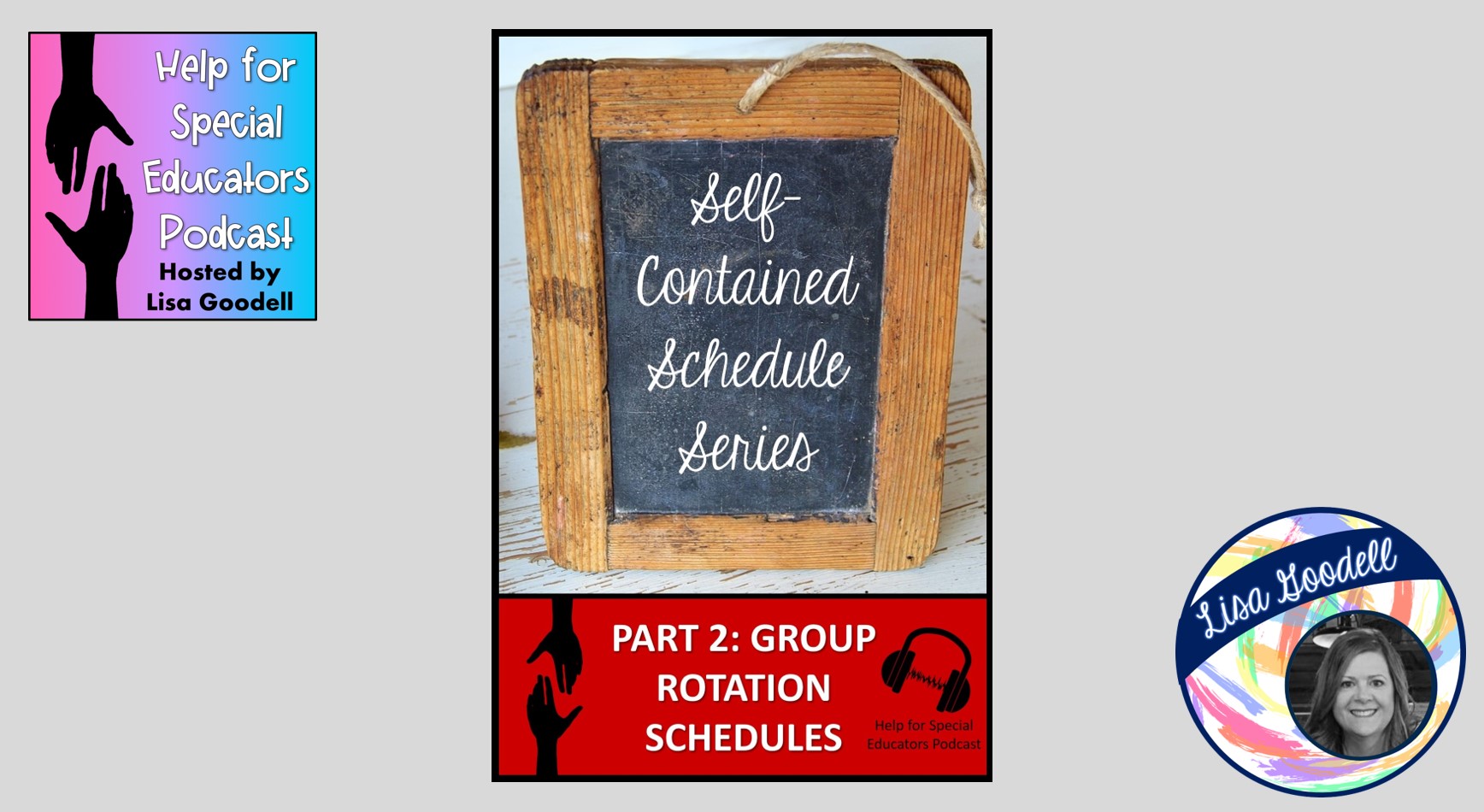 Vintage Chalkboard with words: Self-Contained Schedule Series." Underneath it says, "Part 2: Group Rotation Schedules.