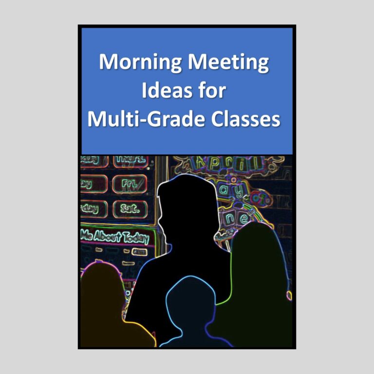 Morning Meeting Ideas Title with outlines of children