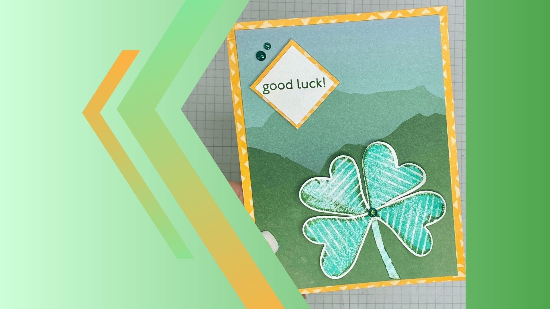 How to Make a Shamrock Card without a Four-Leaf Clover Stamp - Lisa Goodell